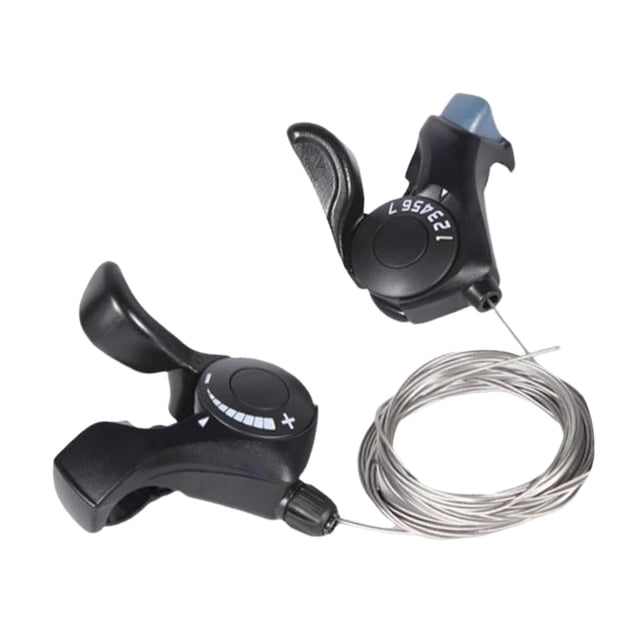 1 par de palancas de cambio de bicicleta palanca de cambios de pulgar con Cables palanca de cambios de velocidad para accesorios de bicicleta plegable