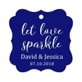 thumbnail image 1 of Darling Souvenir Personalized Fancy Frame Paper Tags Wedding Sparklers Let Love Sparkle Custom Hang Tags-Blue-50 Tags, 1 of 1