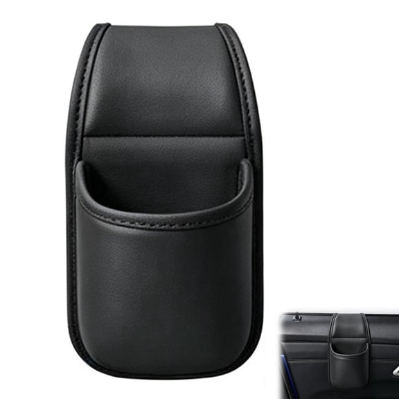 Car Door Storage Pocket, Leather Hanging Cup Holder Organizer, 8.07 x 4.13 x 4.13 Inch Vehicle Door Organizer for Drinks and Small Items