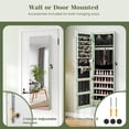 thumbnail image 5 of Barara King Jewelry Organizer,Jewelry Armoire,Wall and Door Mounted Mirrored Jewelry Cabinet with Lights-Green, 5 of 10
