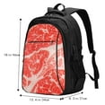 thumbnail image 5 of Pofeuu Beef Steaks Print Storage Laptop Backpack with USB Charging Port[Water Resistant] College Computer Bookbag Fits, 5 of 7