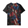 thumbnail image 4 of Iaqnaocc 4th Of July Womens Tops Patriotic Short Sleeve V Neck 250th Anniversary Usa Shirt Usa Flag American Flag Butterfly T-Shirt Independence Day July 4th Celebration T Shirts for Women Red XXL, 4 of 5