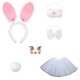 thumbnail image 2 of Decoración de conejito de Pascua, lindo conejito suave, conjunto de cuatro piezas, más pegatina para la cara, más falda de gasa, adecuado para juegos de rol de conejito, accesorios de tela para disfra, 2 of 6
