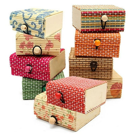 Moderna Ring Necklace Earrings Bamboo Wooden Case Jewelry Storage Boxes Holder Gift