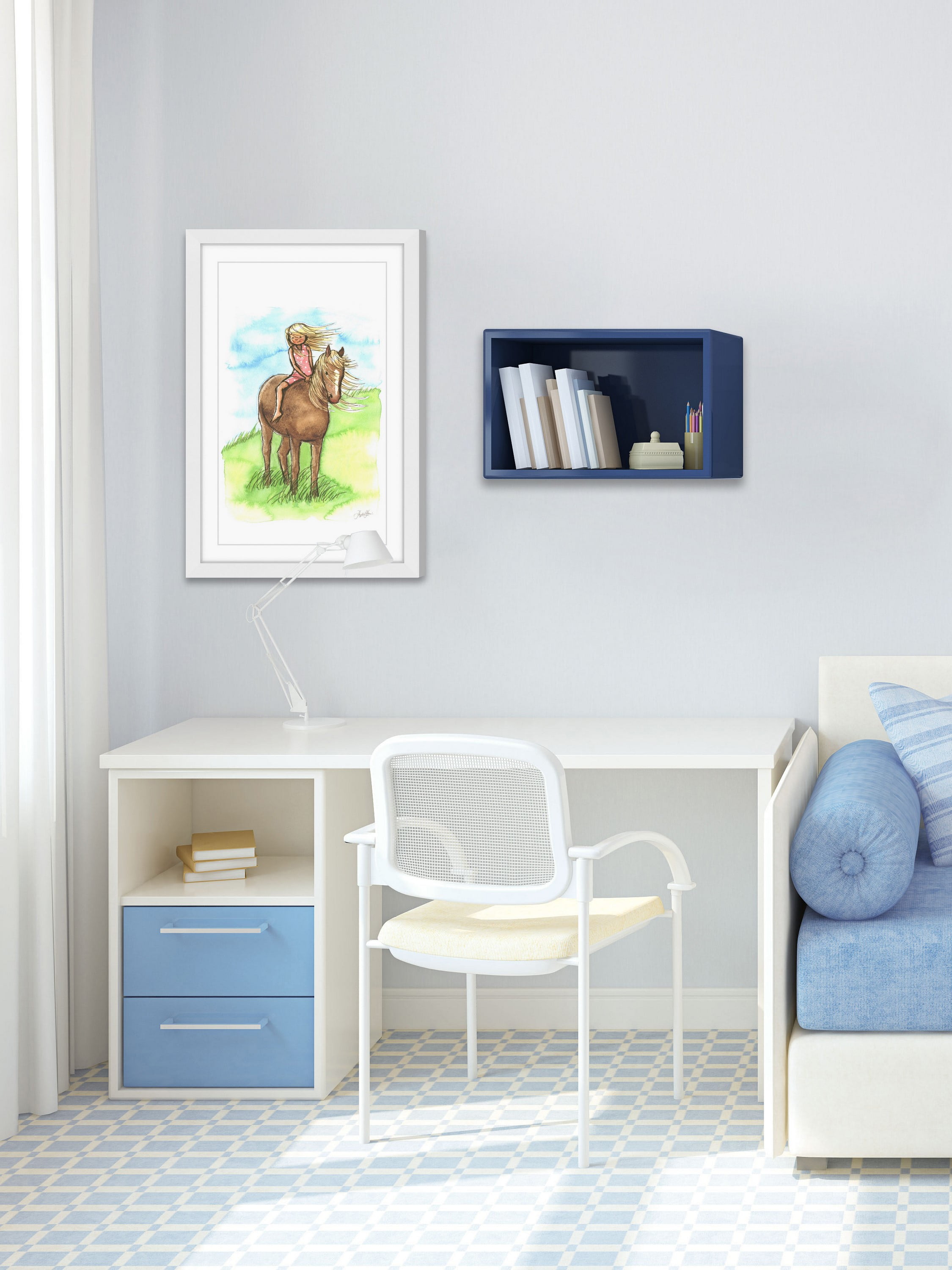 "Horse Girl" Framed Painting Print