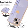 thumbnail image 6 of Designed for iPhone 14 Plus Case with Strap Stand Love Hearts Design for Women Girl, Plating with Wristband Kickstand Camera Lens Protection Bumper for iPhone 14 Plus 6.7"-Purple, 6 of 12