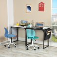 thumbnail image 3 of Homy Casa Computer Desk 32 inch Study Writing Table with A Storage Bag Space Saving for Home Office, Modern Simple Style PC Desk, Black Metal Frame, Black Table Top, 3 of 9