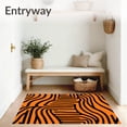 thumbnail image 3 of ODIKA 6'x9' Machine Washable Non-Slip Area Rug, Vibrant Jungle Cat Motif with Energetic Stripes High Traffic Rug with Pad, Orange, 724137, 3 of 8