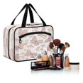 thumbnail image 6 of Travel Hanging Toiletry Bag with 4 Zipped Compartments Waterproof Makeup Accessories Spacious Cosmetic Bag Delicate Butterflies and Flowers Medium, 6 of 9