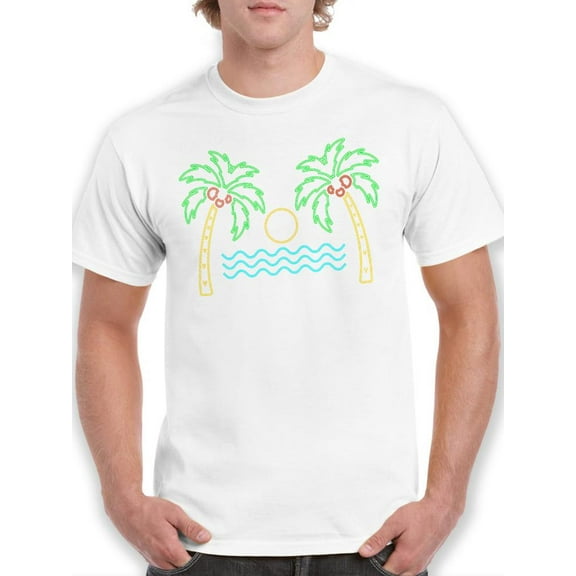 Summer Beach Neon T-Shirt Men -SPIdeals Designs, Male 3X-Large