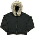 thumbnail image 4 of Wuxian Men Retro Streetwear Jacket Fuzzy Hoodie Soft Lined Zipper Up Solid Color Long Sleeve Comfortable Casual Fit Cozy Stylish Outwear,Black,L, 4 of 4