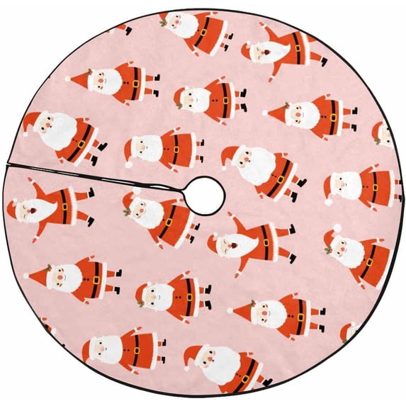 FMSHPON Cute PatternSanta Claus Xmas Christmas Tree Skirt Stand Mat for Holiday Party Decoration Indoor Outdoor 48 inches