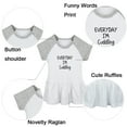 thumbnail image 2 of Everyday I'm Cuddling Funny Dresses For Baby, Newborn Babies Skirts, Infant Princess Dress, 0-24M Kids Graphic Clothes (Gray Raglan Dresses, 6-12 Months), 2 of 5