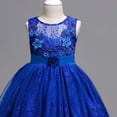 thumbnail image 4 of ATOGUTA Homecoming Dresses for Teens Blue Sleeveless Tulle Long Formal Wedding Pageant Party Fancy Princess Ball Gown Dresses 5T-15, 4 of 7