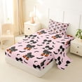 thumbnail image 2 of Homewish Spooky Pumpkin Ghost Twin Sheets for Women, Cute Coquette Halloween Bow Bedding, 3 Pieces, 1 Flat Sheet, 1 Fitted Sheet and 1 Pillowcase, 2 of 5