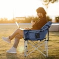 thumbnail image 4 of NAIZEA Oversized XL Padded Camping Chair,Large Camp Lounge Chairs for Outdoor,Moon Saucer Folding Chair,with Carry Bag Supports 500 lbs,Teal, 4 of 13