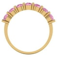 thumbnail image 5 of 1.19 ctw Wedding Band for Women - 14K Yellow Gold Simulated Pink Diamond Stackable Eternity Ring, 5 of 6