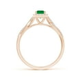 thumbnail image 2 of ANGARA Natural Emerald-Cut Emerald Halo Twisted Shank Ring in 14K Rose Gold for Women (Size-6x4mm) | May Birthstone, Birthday, Anniversary, Jewelry Gift for Women | Natural Emerald Ring, 2 of 11