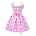 thumbnail image 2 of Girl Pink Plaid Costume Dress Halloween Movie Cosplay Outfits 3-10 Year, 2 of 9