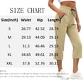 thumbnail image 3 of MLQIDK Pedal Pushers for Women Capri Pants Dressy Casual Knee Length High Waisted Lounge Pants Trendy Summer Crop Capri Pants with Pockets Blue M, 3 of 6
