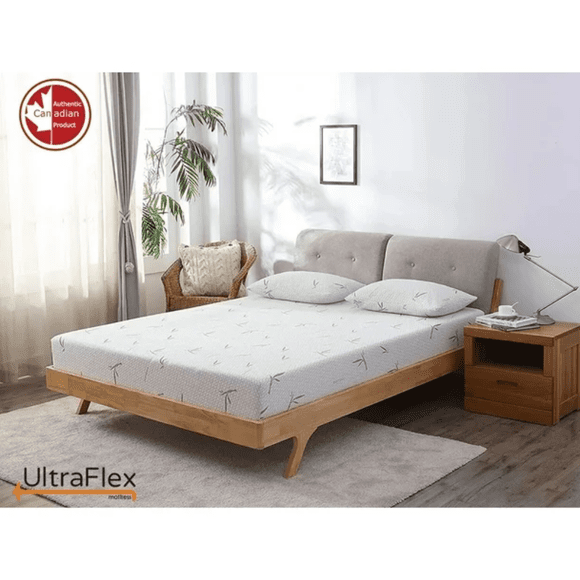 UltraFlex® SolidSleep Double- Canadian-Made FIRM Gel Infused Reversible Comfort With Pressure Relief, Cooling Technology, Bamboo Cover, CertiPUR-US® Certified Foam (Made in Canada)
