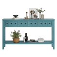 thumbnail image 2 of IVV Console Table, Rustic Sofa Table with 4 Drawers and Open Shelf, for Foyer/Living Room/Behind Couch (Turquoise Green, 60 Inches), 2 of 9