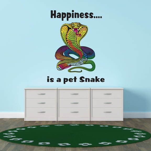 Animal Wall Decals for Boy's Bedroom - Multi Coloured Snake lying Wall Sticker Decal With Easy Installation Instructions Kid's Bedroom Décor Wall Sticker - Size: 8 In x 10 In