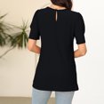 thumbnail image 5 of Uaswgudfs Women's Dressy Casual Blouses Business Work Tops Short Sleeve Waffle Knit Shirts 2025 Summer Solid Tee, 5 of 5