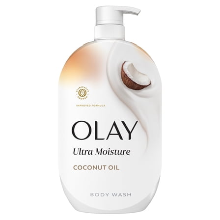 Olay Ultra Moisture Body Wash with Coconut Oil, Vitamin B3 and Hyaluronic Blend, 35 fl oz