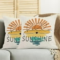 thumbnail image 4 of Summer Pillow Covers 18x18 Set of 2, Hello Sunshine Sunrise Sunset Art Decorative Outdoor Throw Pillows Linen Abstract Geometric Design Farmhouse Cushion Pillow Covers for Sofa Couch Decor, 4 of 6