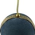 thumbnail image 5 of Northlight Velour Christmas Ball Ornament with Ribbon Stripe - 3.25" - Teal Green, 5 of 6