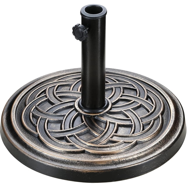 Base para paraguas Market, sencilla, de lujo, resistente, 11 kg, color bronce