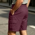 thumbnail image 4 of Guluxicc Men's Golf Cargo Shorts with Multi Pockets Button Front Elastic Waist Drawstring Shorts Summer Casual Outfits, 4 of 8
