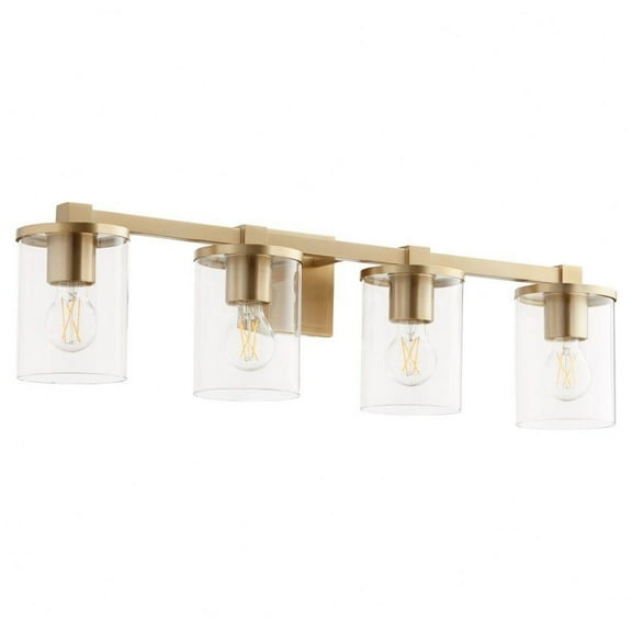4 Light Bath Vanity-8.25 inches Tall and 30.5 inches Wide-Aged Brass Finish Bailey Street Home 183-Bel-5054718