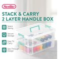 thumbnail image 3 of LDHF 4 Pack Stackable Plastic Storage Bins, 2 Layers, Latching Lids, Stack and Carry, Clear, 3 of 4