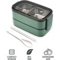 thumbnail image 4 of Bento Box Adult Lunch Box Stainless Steel Food Container with 2 Compartments & Cutlery Set for Kids and Adults, Microwave, Dishwasher & Freezer Safe (, 4 of 4