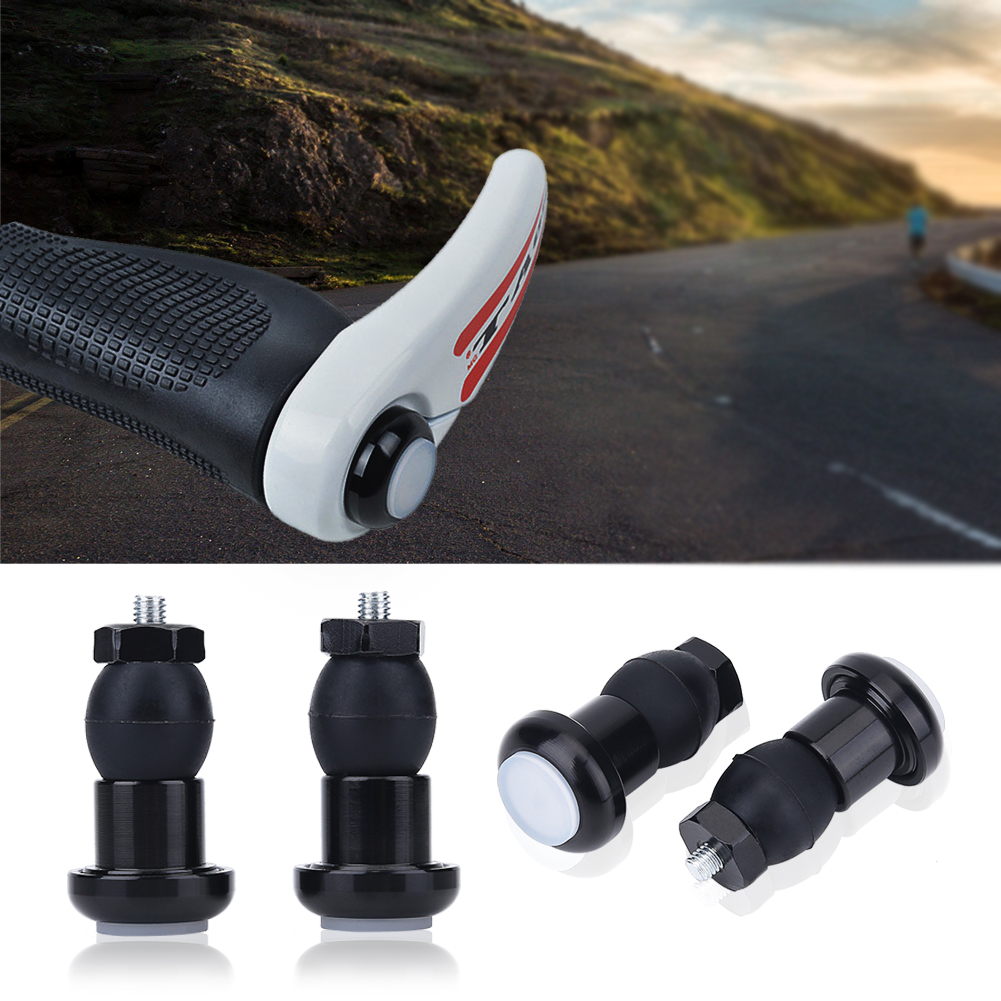 OTVIAP 1Pair Bike Bicycle Handlebar End Plug LED Light Rubber Alloy