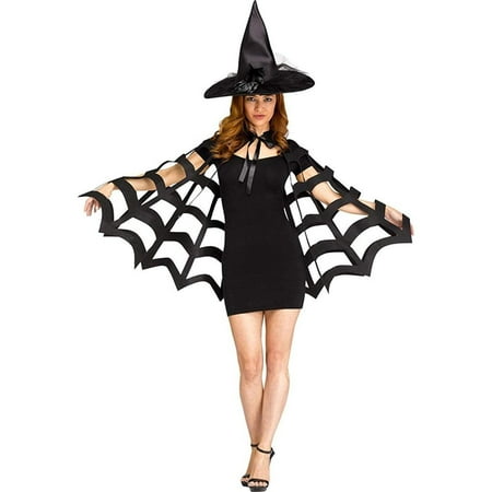 Gothic Spider Web - Spider Web Cut Capelet Women's Costume (Black) - One Size 4/14
