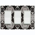 thumbnail image 1 of Metal Light Switch Plate Cover Mandala Black White Floral Pattern Damask MDL073, 1 of 13
