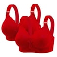 thumbnail image 2 of ATENAR Bras for Women,Wireless Bras for Women,Womens Bras,Breathable,Adjustable Strap,Solid,Nylon,Spandex,Red,46, 2 of 3