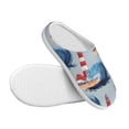 thumbnail image 3 of KLL Beacon In The Huge Waves Of The Surf Pattern Adult Unisex Cozy Slippers,Fuzzy Slip-on Slippers TPR Sole Slippers Comfort Plush Home Footwear for Indoor & Outdoor-11, 3 of 7