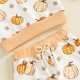 thumbnail image 6 of Toddler Baby Girl Halloween Outfit Flower Pumpkin Long Sleeve Sweatshirts Elastic Jogger Pants Set 2Pcs Fall Clothes, 6 of 8