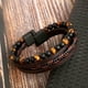 thumbnail image 5 of Pulsera de cuentas con forma de ojo de piedra volcánica natural, pulsera para la salud, pulsera moldeadora, pulsera de ágata con cuerda de cuero vacuno., 5 of 7