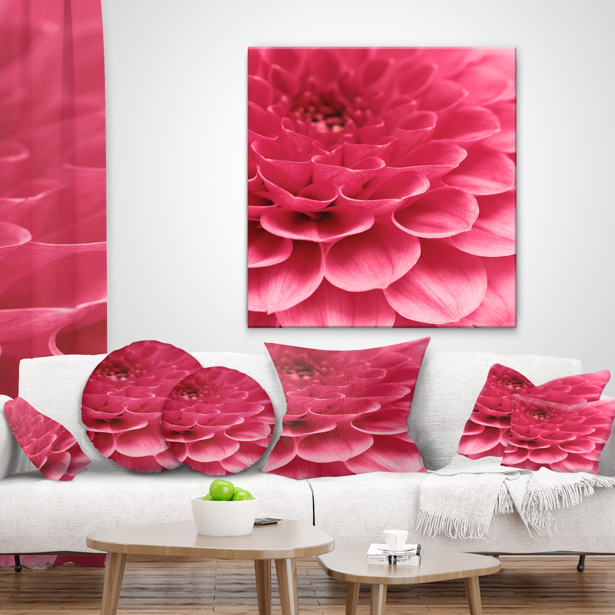 Designart 12" x 20" Pink Polyester Throw Pillow