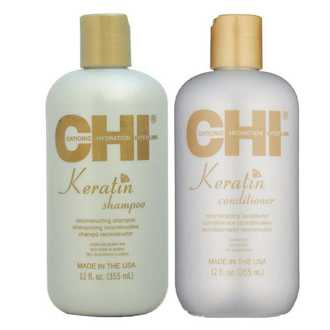 CHI Keratin Shampoo 12 oz + CHI Keratin Conditioner 12 oz 