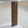 thumbnail image 4 of C-Shaped End Table, Small Side Table for Couch, Sofa Table with Wood Frame, White and Walnut, 4 of 6