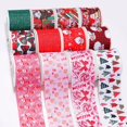 thumbnail image 2 of Cintas para el día de Navidad, cinta de grogrén/satén impresa para lazo de adornos para manualidades, 10 yardas, 72804, 2 of 4
