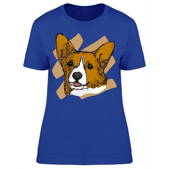 Face Drawing Of A Corgi T-Shirt Women -Image by Shutterstock, Female 3X-Large