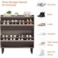 thumbnail image 3 of Studyset Shoe Cabinet with 2 Flip Drawers, Wooden Shoe Organizer Cabinet with Adjustable Shelf, Shoe Storage for Entryway, Hidden Shoe Cabinet for Hallway, Living Room, 3 of 7