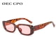 thumbnail image 4 of OEC CPO-gafas de sol cuadradas pequeñas para mujer, Montura de plástico, gradiente naranja, marca de moda, diseñador, UV400, 4 of 5